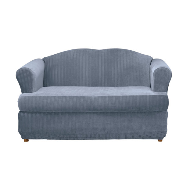 Sure Fit Stretch Pinstripe TCushion Loveseat Slipcover & Reviews Wayfair